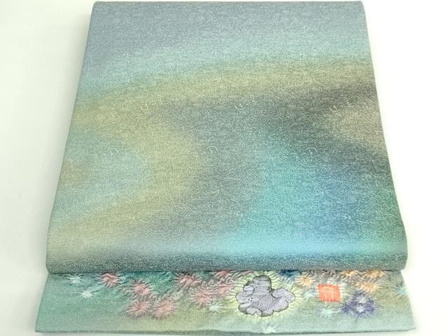 長閑やかさ屋お召しもの●御前上等 久保田一竹 幻の辻が花 膜鳴楽器柄袋帯 金通し地 珠玉 DZAB4213kh6