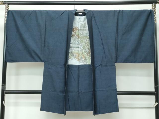 平和屋着物&infin;極上　男性　長羽織　紬地　霞文　逸品　CZAA5155s6｜平和屋