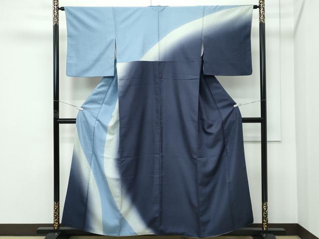 長閑やかさ屋御召しもの●飛び切り 京都・西陣 織元ブランド名 秦流舎 短い訪問着 御召しもの地 唐草地紋 暈し染め 珠玉 未当て嵌める CZAA5163s6
