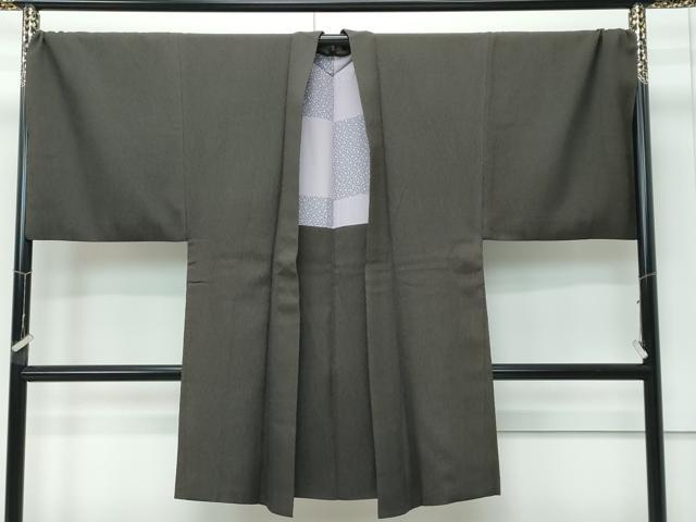 長閑やかさ屋御召しもの∞御前上等 成人男性 長羽織 キングサイズ ふくれ織 杢目文様 海松赤銅色 珠玉 CZAA5206s6