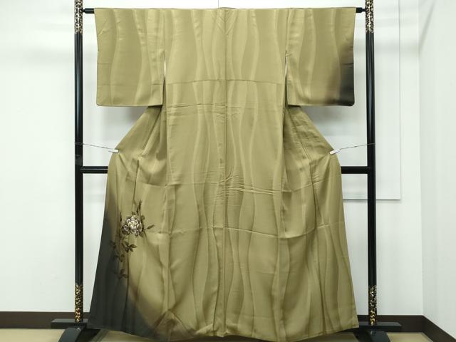 平和屋着物●極上　京都の名門ブランド　銀花仙　訪問着　枝花文　暈し染め　金彩　梅幸茶色地　逸品　CZAA5243s6｜平和屋
