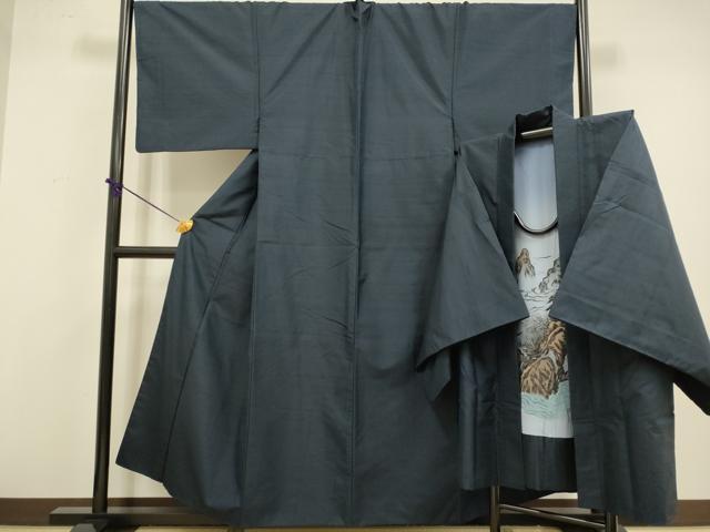 長閑やかさ屋御召しもの●より良い 成人男性 紬 合奏団 キングサイズ 濃縮された藍鉄御納戸 珠玉 DZAB4316kh6