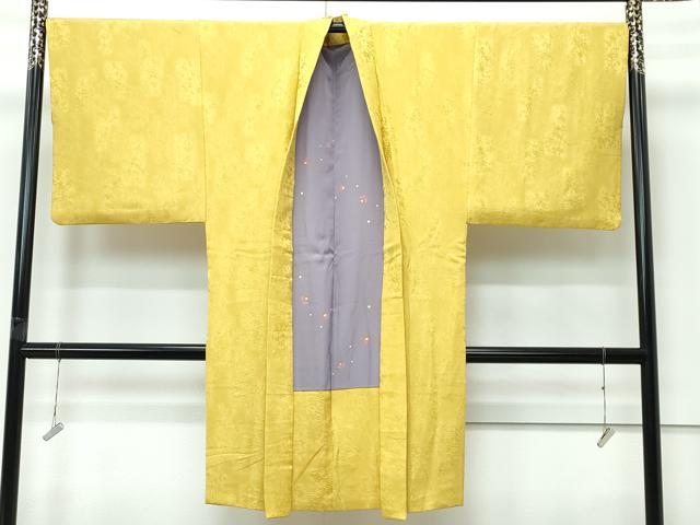 長閑やかさ屋御召しもの∞御前上等 成人男性 長羽織 色無地 洋芥子色地 森林地帯地紋 珠玉 CZAA5467s6