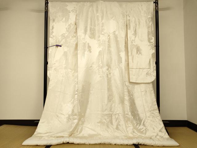 平和屋本店●白打掛 白無垢 和装 婚礼 結婚式 花嫁 神社挙式 唐織 枝花御所車文 逸品 AABJ2683fw|平和屋