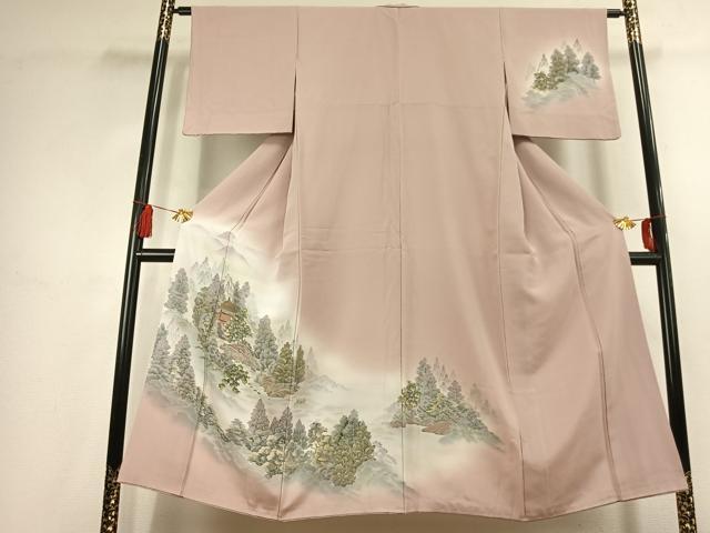 平和屋着物●訪問着 風景樹林文 暈し染め 金彩 正絹 逸品 AABK7537fy|平和屋
