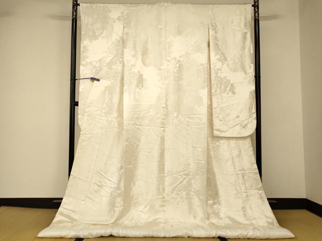 平和屋本店●白打掛 白無垢 和装 婚礼 結婚式 花嫁 神社挙式 唐織 御所車枝花文 逸品 AABJ2687fw|平和屋