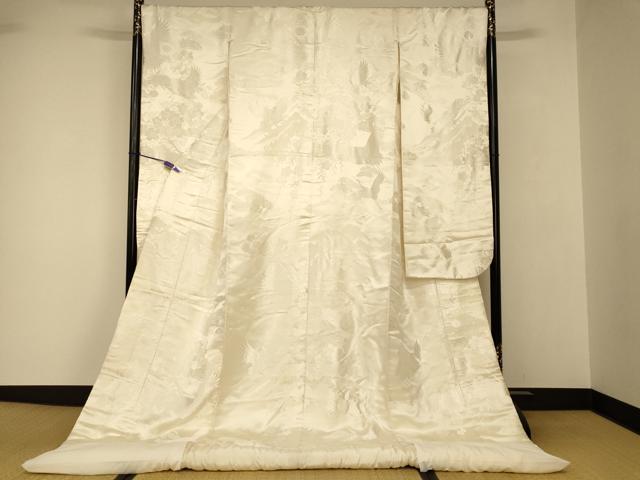平和屋本店●白打掛　白無垢　和装　婚礼　結婚式　花嫁　神社挙式　唐織　飛鶴風景文　逸品　AABJ2691fw｜平和屋