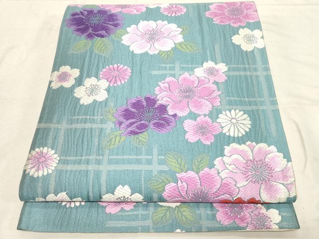 長閑やかさ屋御召しもの●両面 六通柄袋帯 唐織 舞花文 正絹 珠玉 CABD4058dy