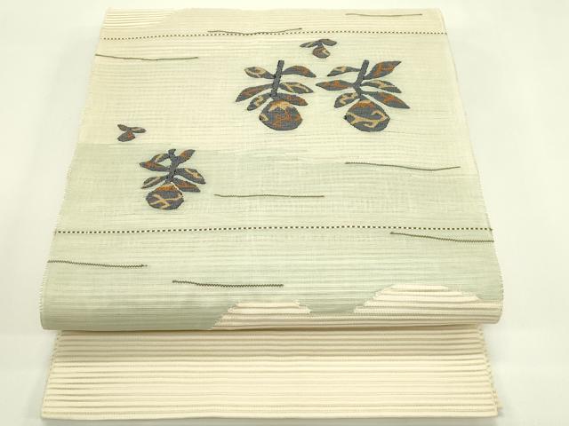 平和屋着物*夏物 八寸名古屋帯 絽綴れ 草花文 正絹 逸品 CABI5572rv|平和屋