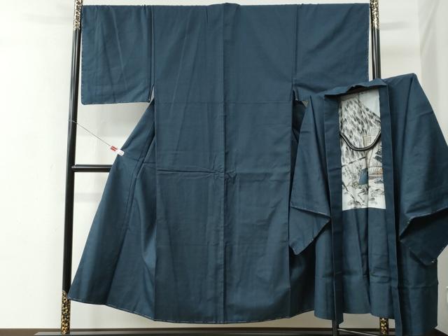 長閑やかさ屋御召しもの●成人男性 紬 合奏団 80亀甲 総端っこ 正絹 珠玉 未当てはめる CABC6995yc