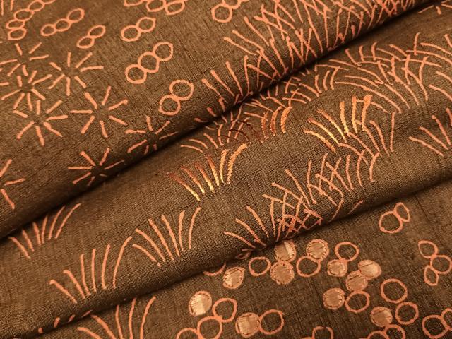 平和屋着物●上質な紬 刺繍 草花文 正絹 逸品 AABG4485fy|平和屋