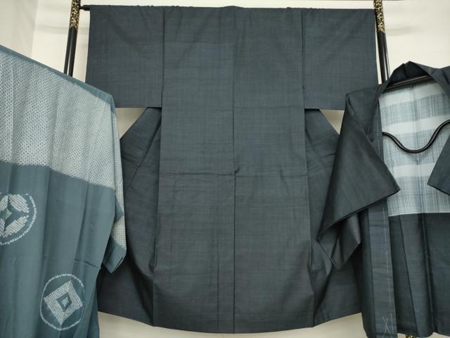 長閑やかさ屋御召しもの●成人男性 発祥地大島紬 合奏団 長襦袢(袷)書き割り 100亀甲 総端っこ 正絹 珠玉 AABG6921ck