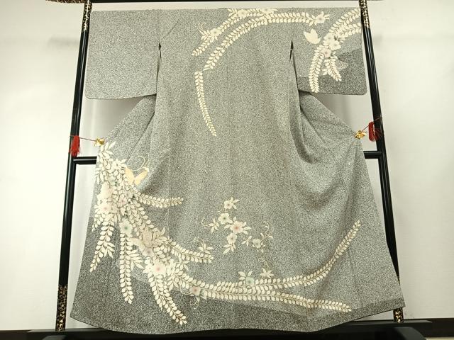 平和屋着物●訪問着 駒刺繍 辻が花 舞蝶文 金彩 正絹 逸品 AABG4356fy|平和屋
