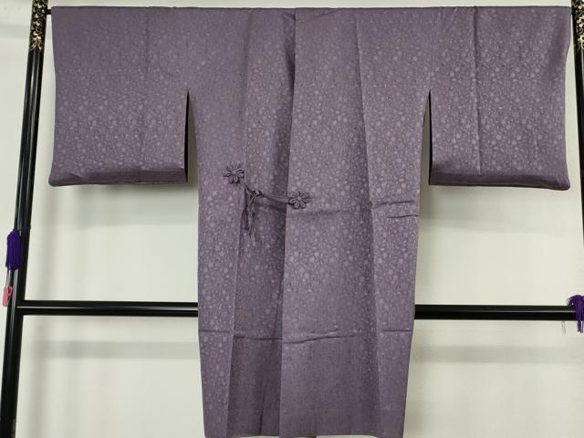 平和屋着物∞極上 道中着 無双 紗袷 ロング丈 リバーシブル 花唐草紋紗 笹の葉 藤紫色地 逸品 DZAB4465kh6|平和屋