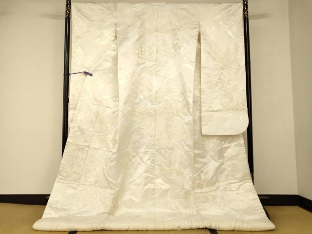 平和屋本店●白打掛　白無垢　和装　婚礼　結婚式　花嫁　神社挙式　総刺繍　飛鶴籬枝花文　金糸　AABJ2702fw｜平和屋