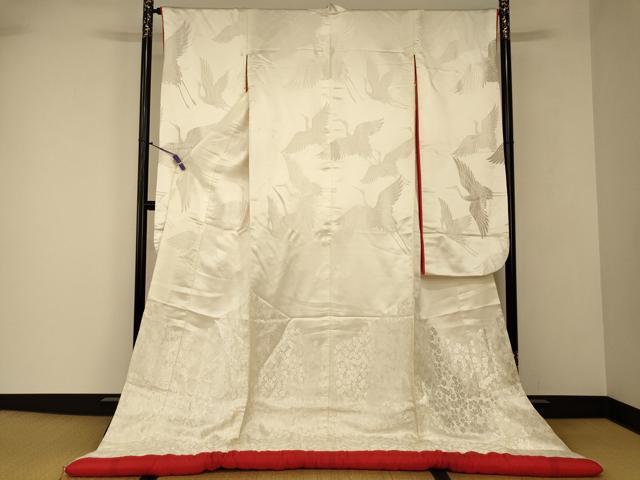 平和屋本店●白打掛 白無垢 和装 婚礼 結婚式 花嫁 神社挙式 唐織 飛鶴舞花文 逸品 AABJ2705fw|平和屋