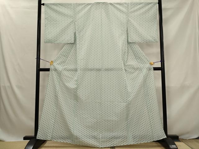 平和屋着物＊夏物 小紋 絽 麻の葉文様 洗える着物 AABJ8876st｜平和屋