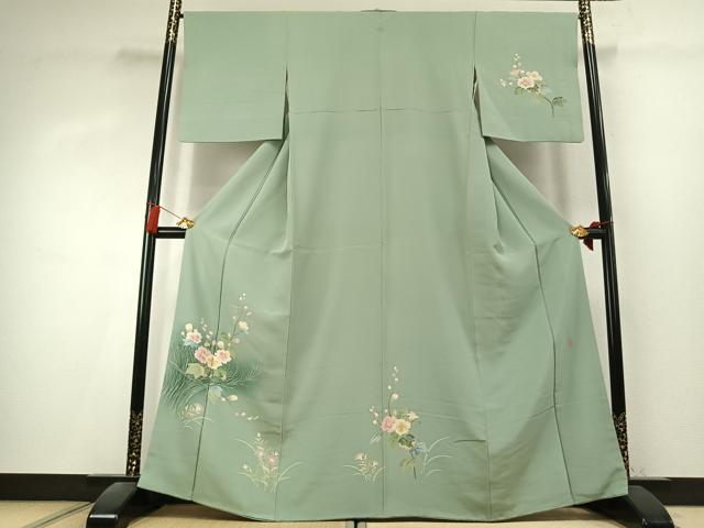 平和屋着物●本加賀友禅作家　清藤宏　訪問着　草花文　暈し染め　銀座おゝぎ屋扱い　正絹　逸品　AABK7886fy｜平和屋