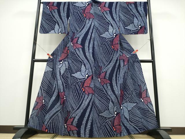 平和屋着物∴夏物 浴衣 有松鳴海絞り 舞蝶文 綿 逸品 CABE9157ng|平和屋