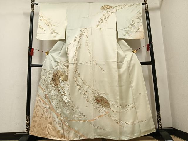 平和屋着物●訪問着　作家物　御所車地紙花文　暈し染め　金彩　正絹　逸品　AABG0426ph｜平和屋 23,075円