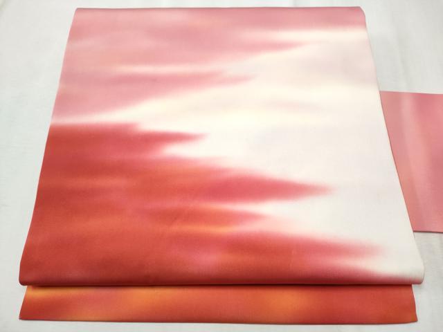 平和屋着物●虹色創家　本郷大田子　塩瀬　九寸名古屋帯　霞文　正絹　逸品　CABD0581hy｜平和屋