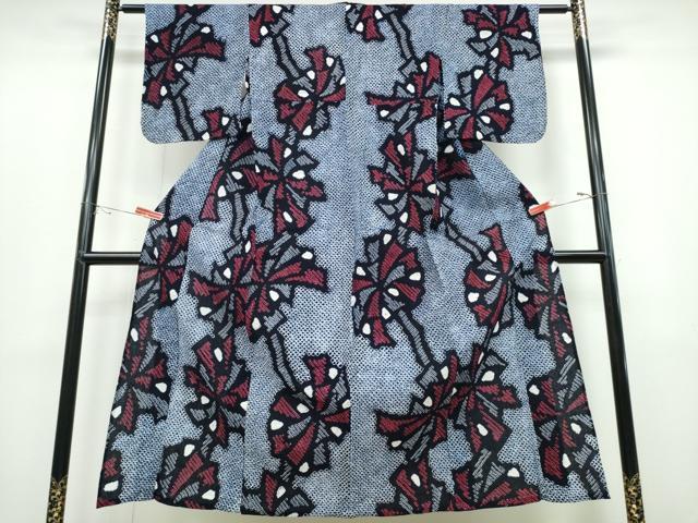 平和屋着物∴夏物 浴衣 有松鳴海絞り 舞花文 綿 逸品 CABD2472ng