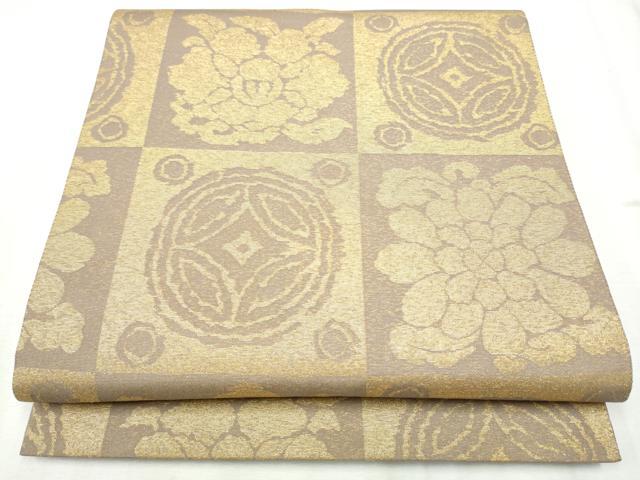 長閑やかさ屋御召しもの●両面 全通柄袋帯 遠州七宝 金糸 正絹 珠玉 CABD5970hy