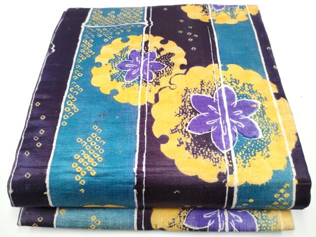 平和屋着物●アンティーク　大正ロマン　全通柄　京袋帯　雪輪花文　正絹　逸品　CABE0329hy｜平和屋
