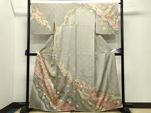 平和屋着物●訪問着　御所車花文　金彩　正絹　逸品　CABD8969gh｜平和屋 30,420円
