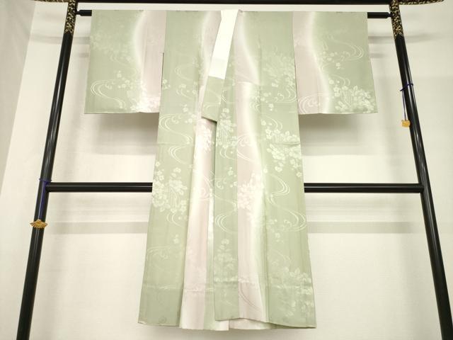 平和屋着物●長襦袢　無双仕立て　流水花地紋　暈し染め　正絹　逸品　AABF8239ck｜平和屋