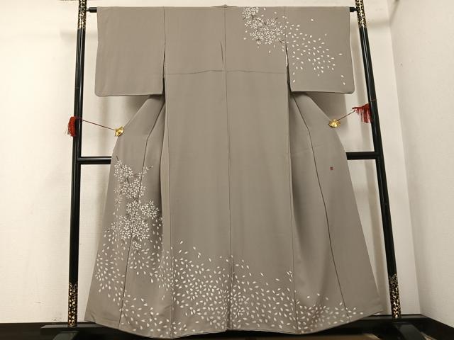 平和屋着物●訪問着　作家物　手描き　舞桜文　正絹　逸品　AABH9723ph｜平和屋