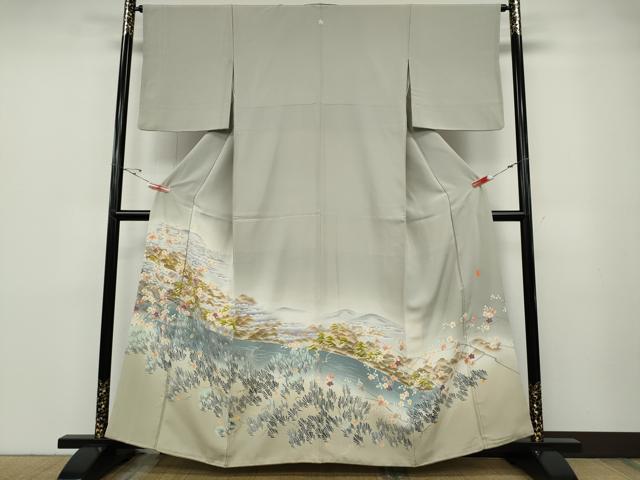 長閑やかさ屋御召しもの●本加賀友禅絵描き 茶谷孝志 色留袖 渡橋被子植物文 暈し染め 正絹 珠玉 CABD7213ut
