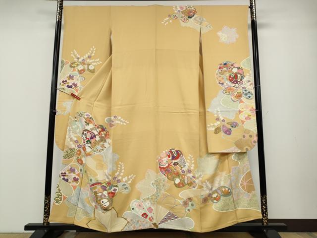 長閑やかさ屋御召しもの●晴れ晴れしい振袖 吉祥花文 金彩 正絹 珠玉 CABD7216ut