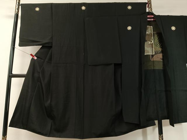 長閑やかさ屋御召しもの●成人男性 黒紋付・羽織書き割り 正絹 珠玉 CABD8039vp