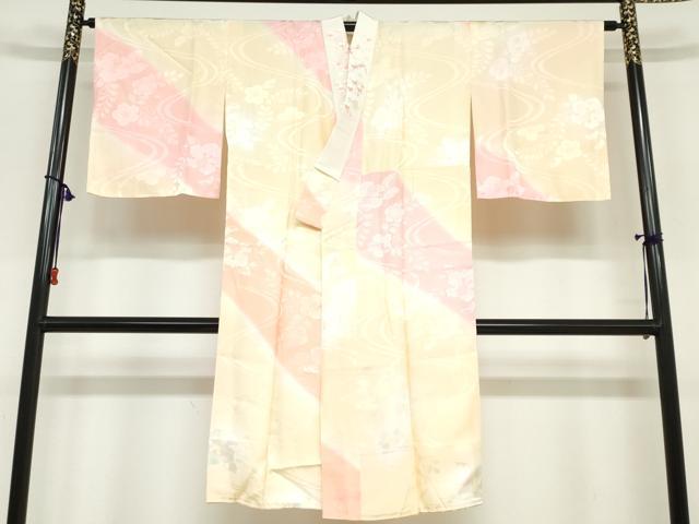 平和屋着物●長襦袢 袷 流水辻が花地紋 半衿刺繍 正絹 逸品 DABC2093ud|平和屋