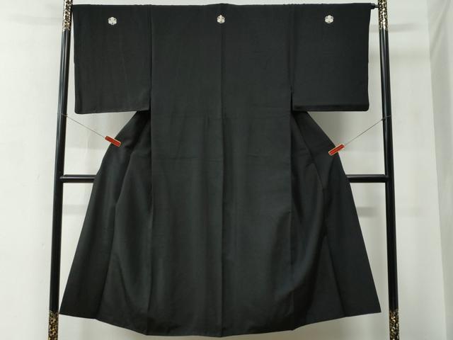 平和屋着物●男性　黒紋付　正絹　逸品　CABC6984yc｜平和屋