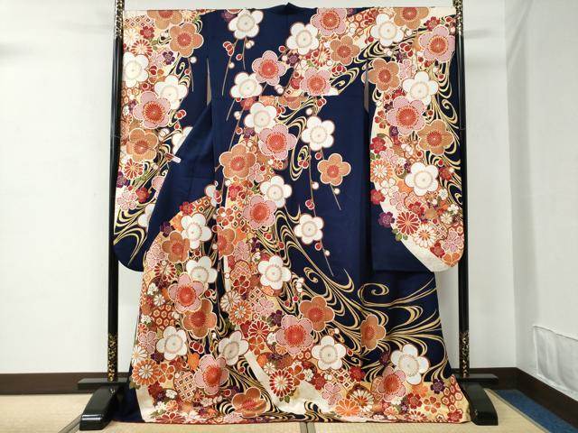 平和屋着物●豪華振袖 駒刺繍 吉祥梅文 金彩 正絹 逸品 CABC7044yc|平和屋