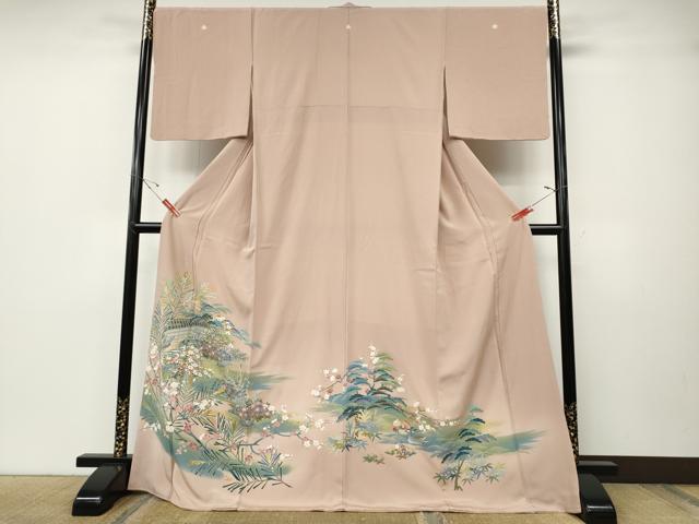 平和屋着物●豪華色留袖 友禅 草花文 ロング丈 正絹 逸品 CABD7227ut|平和屋