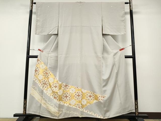 長閑やかさ屋御召しもの●晴れ晴れしい色留袖 駒刺しゅう 正倉院吉祥花文 金彩 正絹 珠玉 CABD7230ut