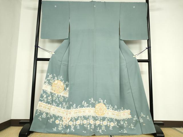 平和屋着物●豪華色留袖　正倉院花文　金彩　やまと金ラベル　正絹　逸品　未使用　DABC3189az｜平和屋