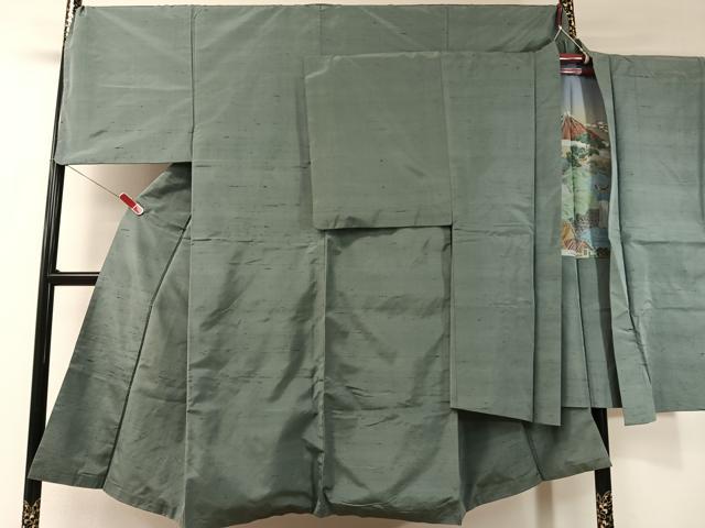 長閑やかさ屋御召しもの●成人男性 紬 合奏団 薄青碧 正絹 珠玉 CABD8027vp