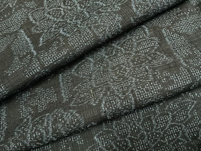 平和屋着物●本場結城紬 重要無形文化財 100亀甲 草花文 正絹 逸品 AABG4384fy|平和屋