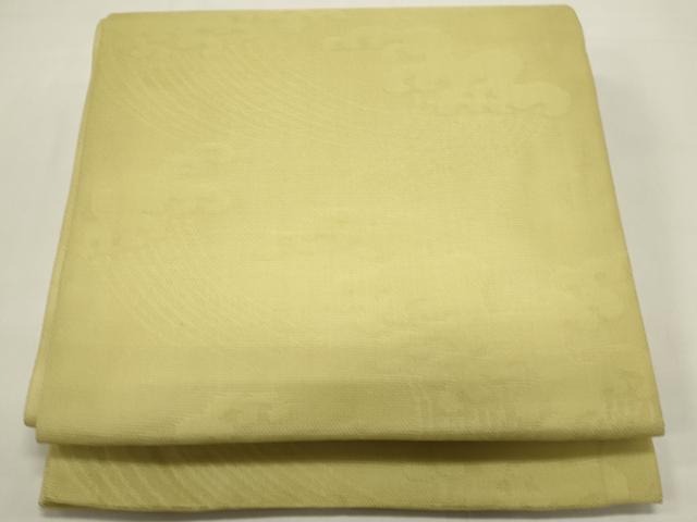 平和屋着物*夏物 九寸開き名古屋帯 荒波文 淡黄色 正絹 逸品 DABH1807cd|平和屋