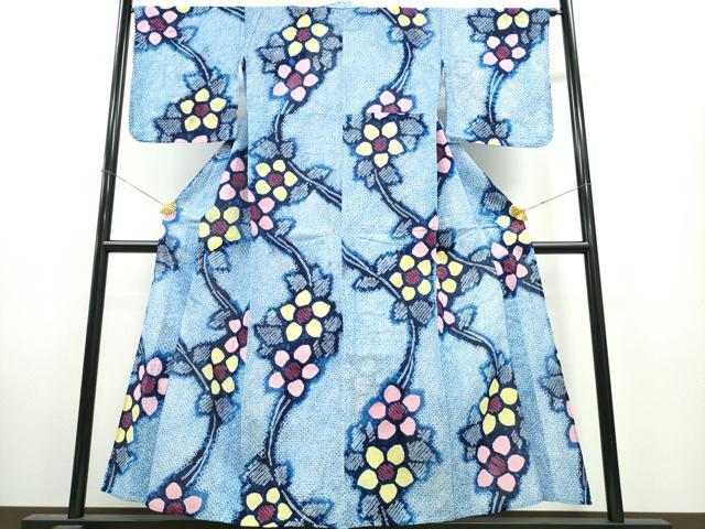 平和屋着物∴夏物 浴衣 有松鳴海絞り 蔦の葉花文 綿 逸品 CAAW1001ng|平和屋