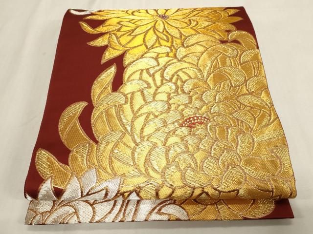 平和屋着物●ファッションデザイナー 花井幸子　六通柄袋帯　乱菊　金銀糸　正絹　逸品　CABG3195dy｜平和屋