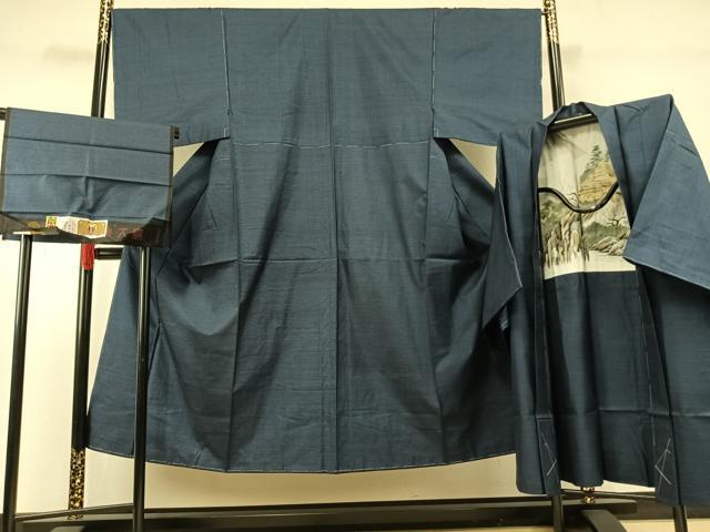 長閑やかさ屋お召しもの●成人男性 発祥地大島紬 合奏団 100亀甲 総端っこ 植田栄二作 証紙付き添い人 正絹 珠玉 未当て嵌める AABH0531fy