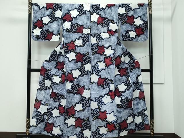 平和屋着物∴極上 夏物 浴衣 有松鳴海絞り 楓 綿 逸品 CZAA5252s6
