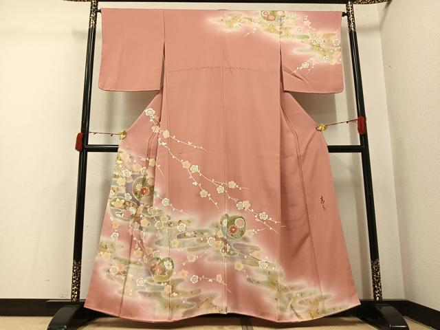平和屋着物●京友禅の第一人者　松井青々　訪問着　駒刺繍　枝花文　暈し染め　金銀彩　正絹　逸品　未使用　AABI4811ph｜平和屋 37,180円