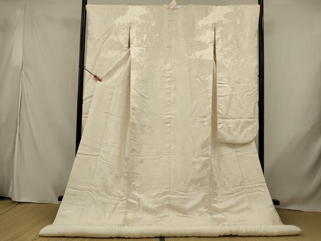 平和屋本店●白打掛 白無垢 和装 婚礼 結婚式 花嫁 神社挙式 唐織 飛鶴花文 逸品 AABJ8241ou|平和屋