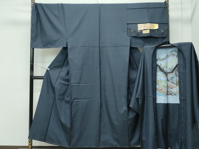 長閑やかさ屋御召しもの●御前上等 成人男性 発祥地大島紬 合奏団 キングサイズ 100亀甲 総端っこ 縞透かし彫り 上村布切れ謹製 証紙付き添い人 珠玉 未当て嵌める CZAA5463s6